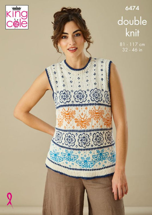 King Cole Knitting Pattern 6474 DK