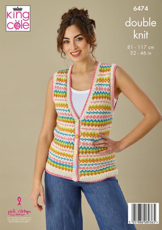 King Cole Knitting Pattern 6474 DK