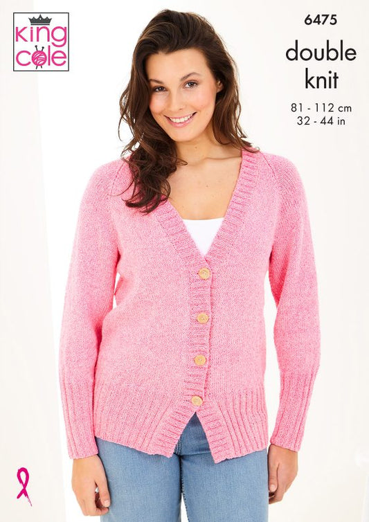 King Cole 6475 Cardigan and Sweater - Double Knit