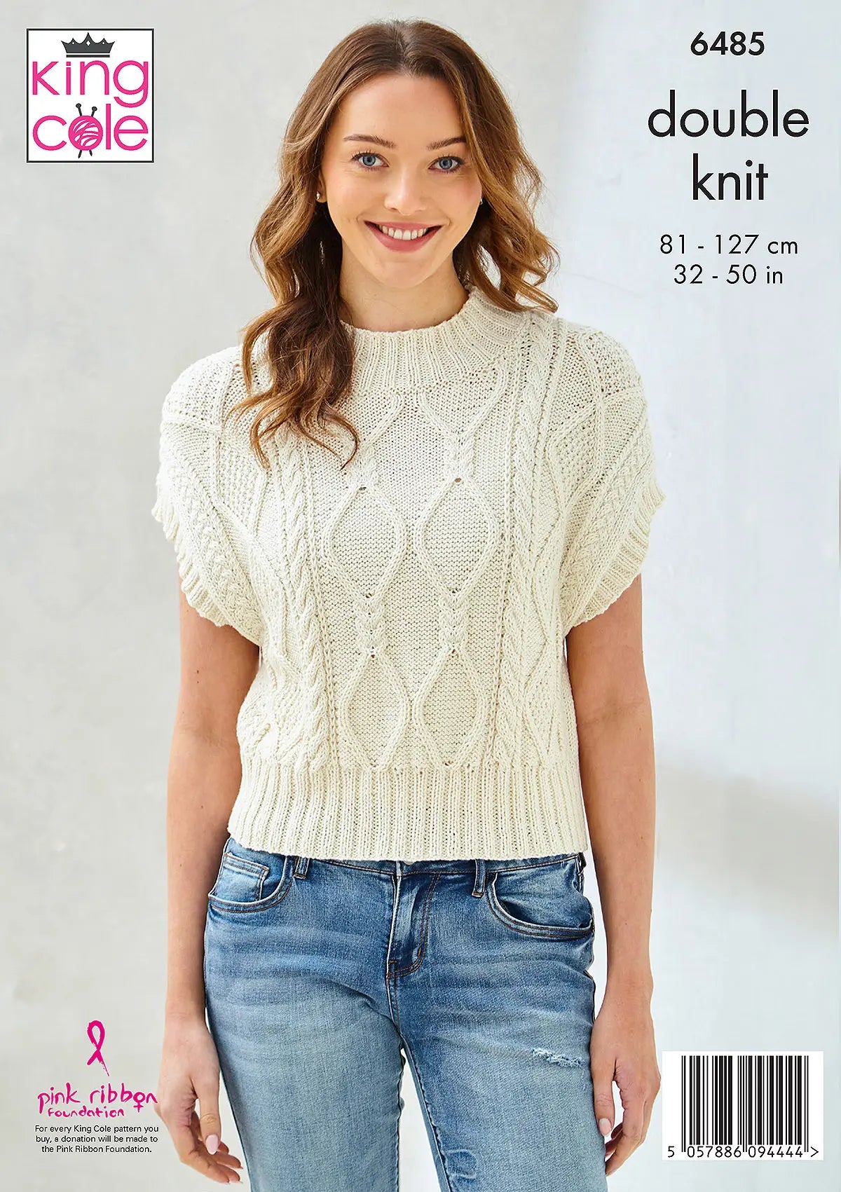 King Cole Knitting Pattern 6485 Sweater and Slipover - Double Knitting