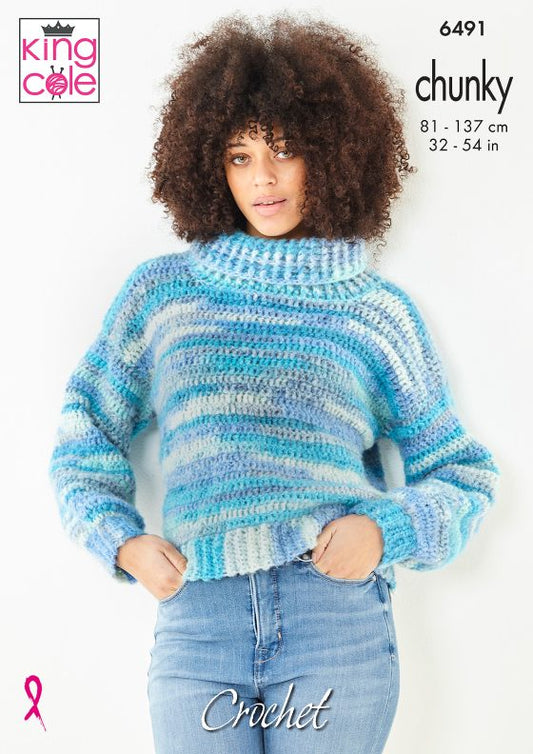 King Cole Crochet Pattern 6491 Chunky