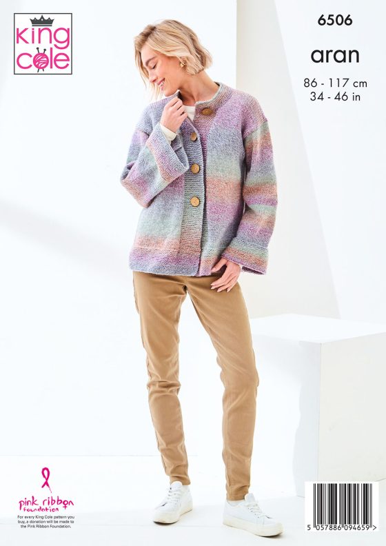 King Cole 6506 Ladies Sweater and Cardigan - Aran