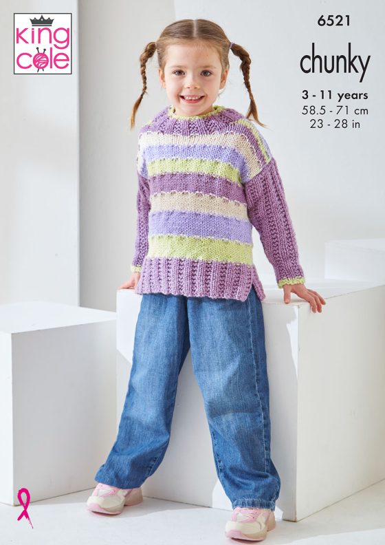 King Cole 6521 Childrens Sweaters  - Chunky