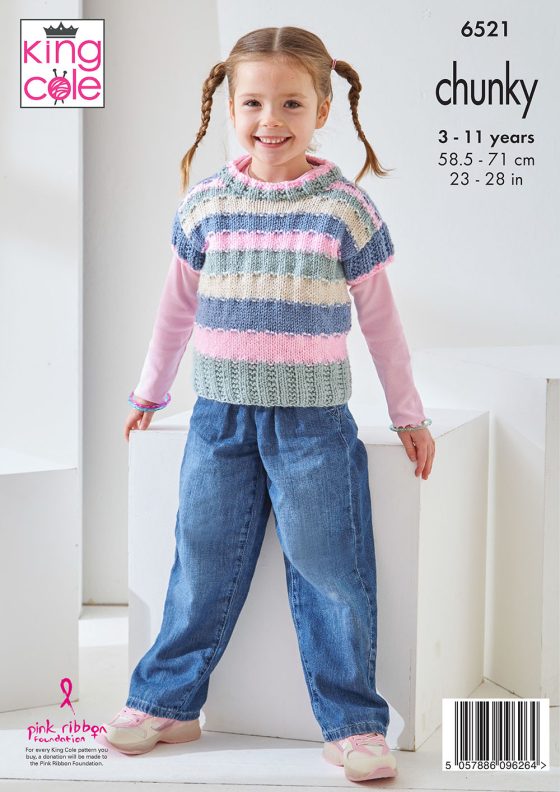 King Cole 6521 Childrens Sweaters  - Chunky