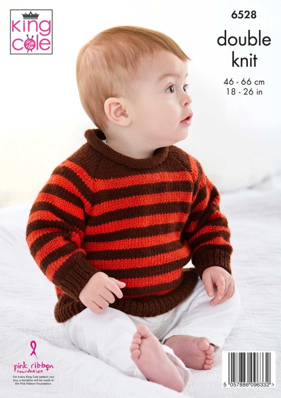 King Cole Knitting Pattern 6528  Double Knit - Sweater and Cardigan