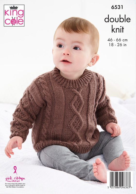 King Cole 6531 Sweater and Slipover  - Double Knit