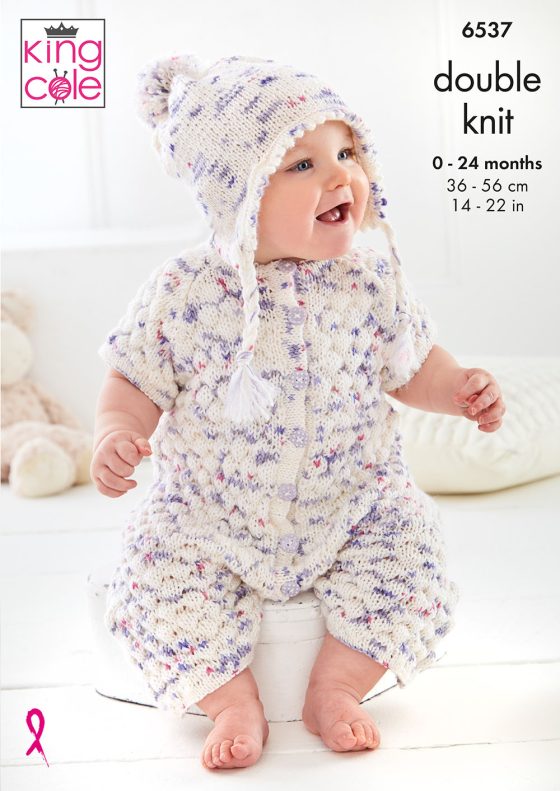 King Cole Baby Knitting Pattern 6537 Double knitting