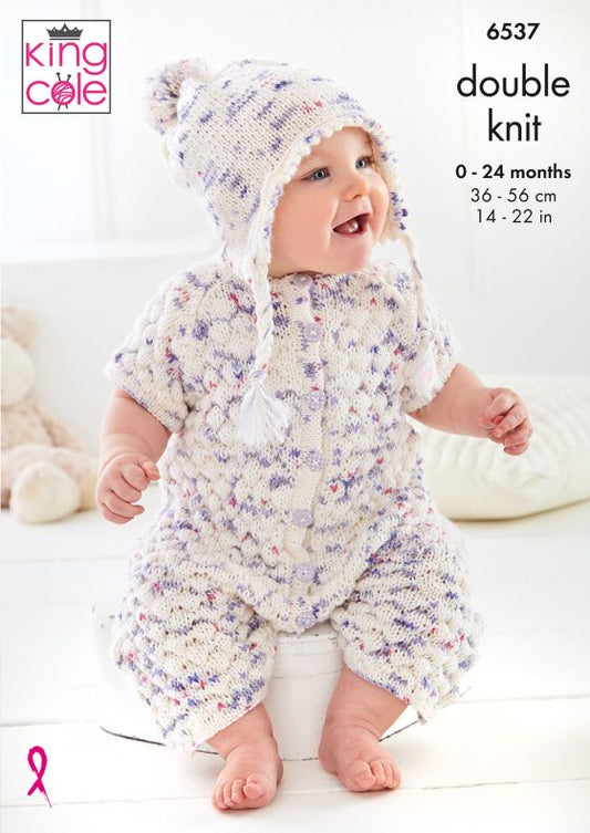 King Cole Baby Knitting Pattern 6537 Double knitting