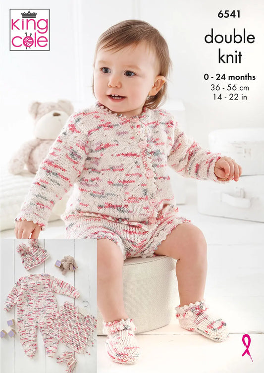 King Cole Baby Knitting Pattern 6541 Double knitting