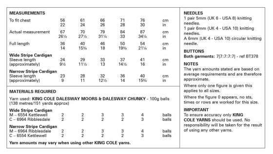 King Cole Knitting Pattern 6567 Chunky