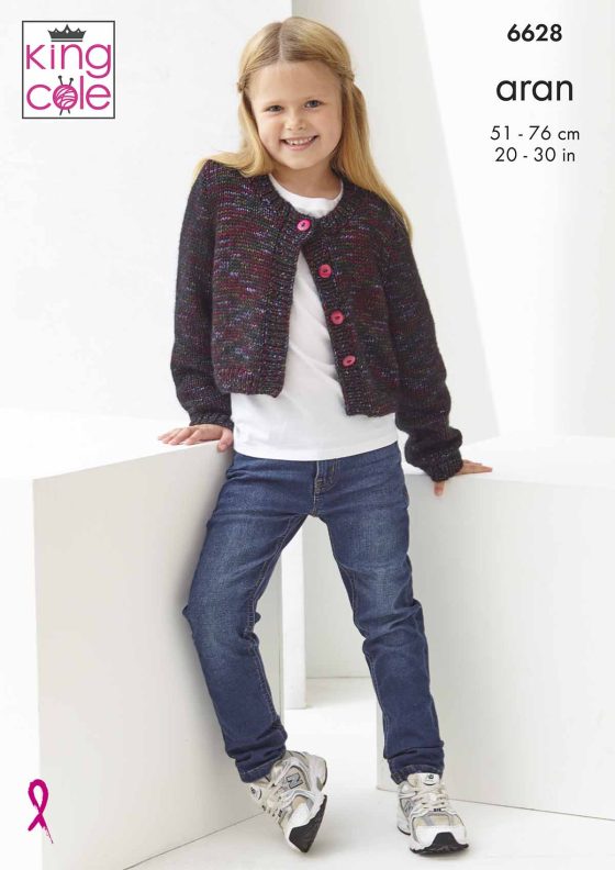 King Cole Knitting Pattern 6628 - Cardigans - Aran