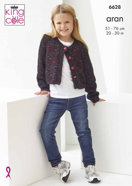 King Cole Knitting Pattern 6628 - Cardigans - Aran