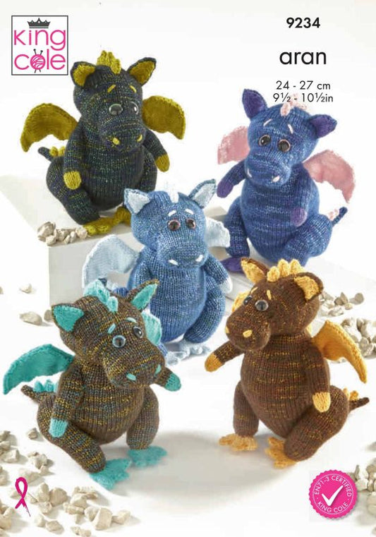 King Cole Knitting Pattern 9234 - Dragons - Aran