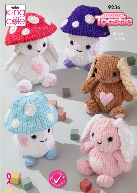 King Cole Knitting Pattern 9236 - Toadstool Characters