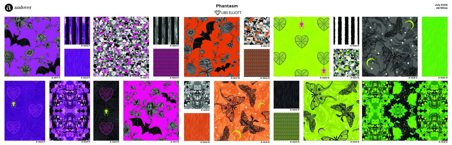 100% Cotton  Phantasm by Libs Elliott  - Squares 42 x 10"