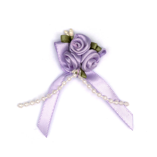 Ribbon Rose Trio - Lilac