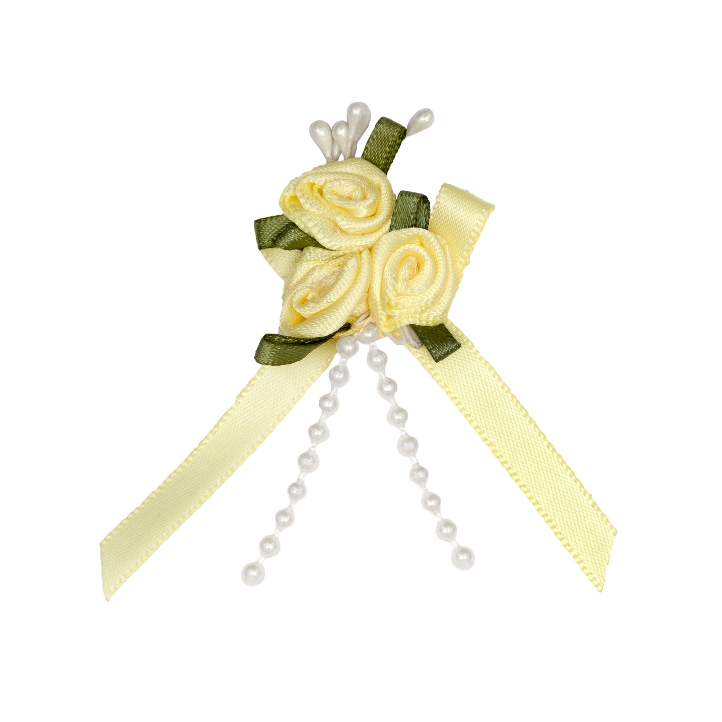 Ribbon Rose Trio - Lemon