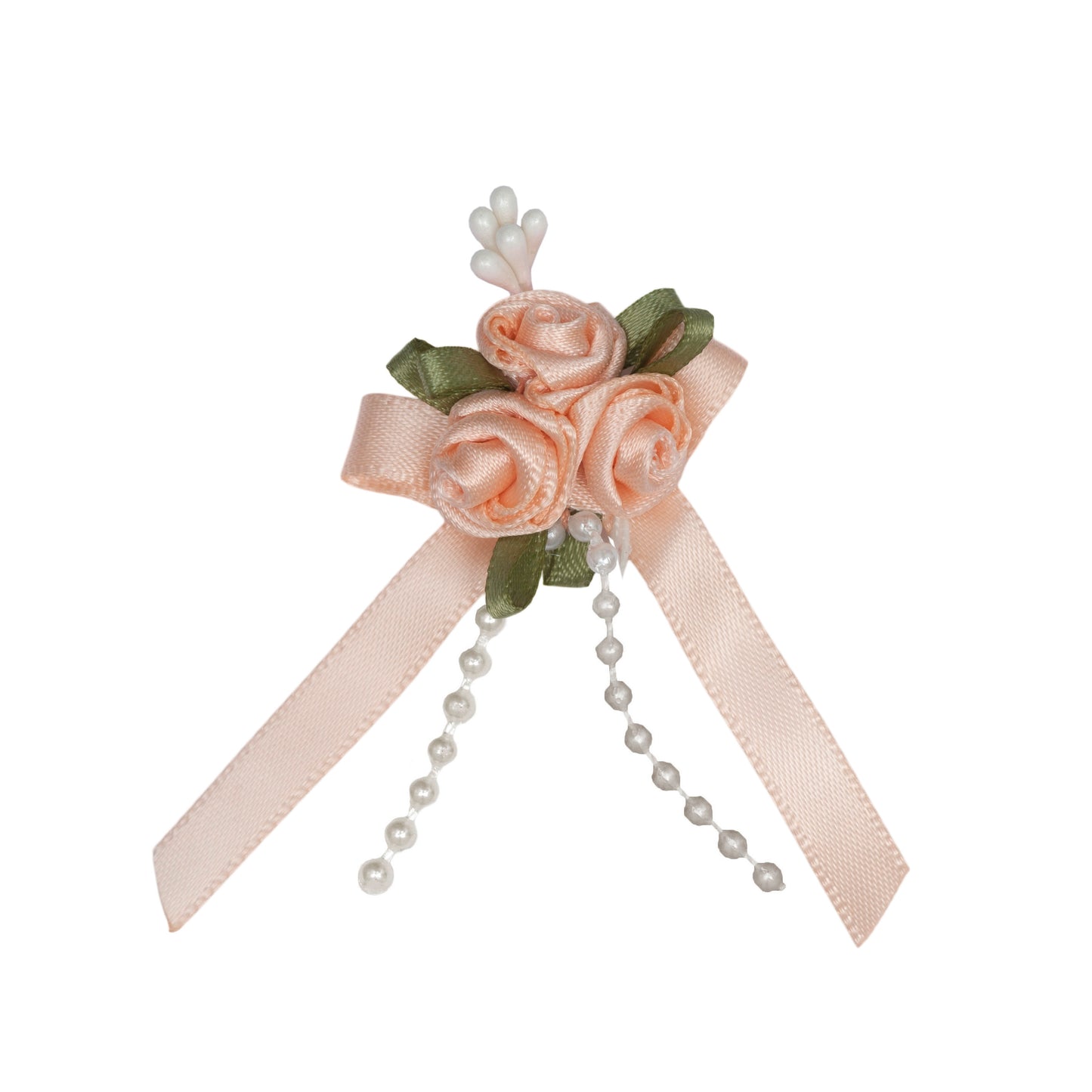 Ribbon Rose Trio - Light Peach