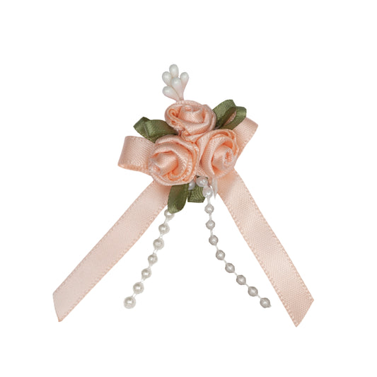 Ribbon Rose Trio - Light Peach