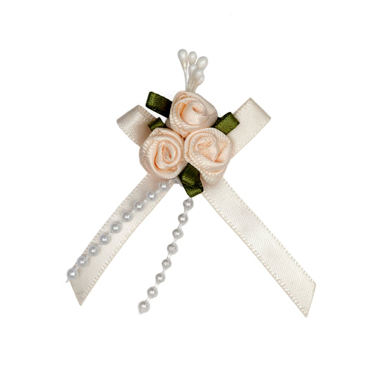 Ribbon Rose Trio - Cream