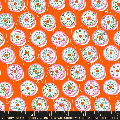 100% Cotton  Trinketry - Ruby Star Society - Goldfish Orange