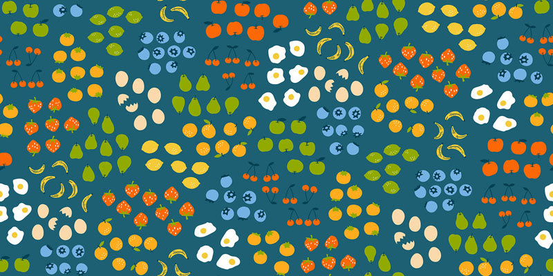 100% Cotton Egg and Friends Collection  - Ruby Star Society  Teal