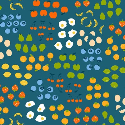 100% Cotton Egg and Friends Collection  - Ruby Star Society  Teal