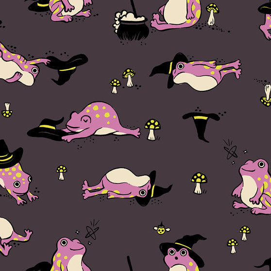 100% Cotton  Freaky Familiars Toad- Ruby Star Society  –  Eggplant