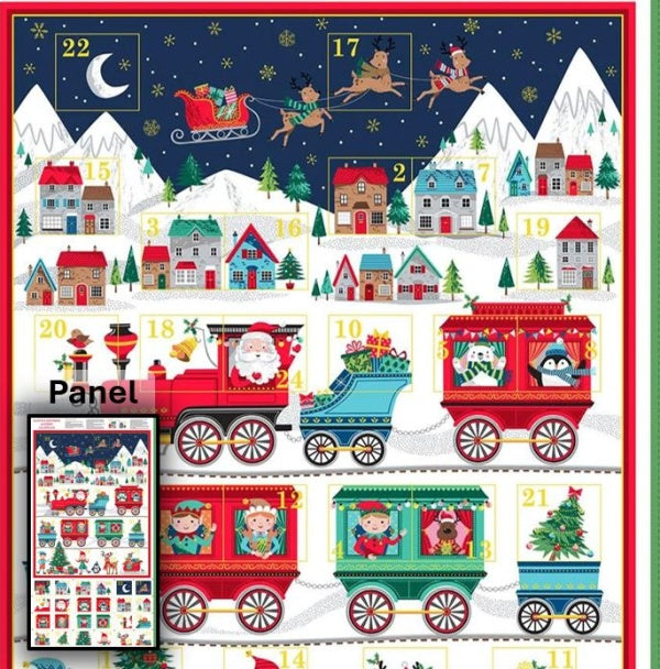 100% Cotton anta Express by Makower UK Advent Calendar