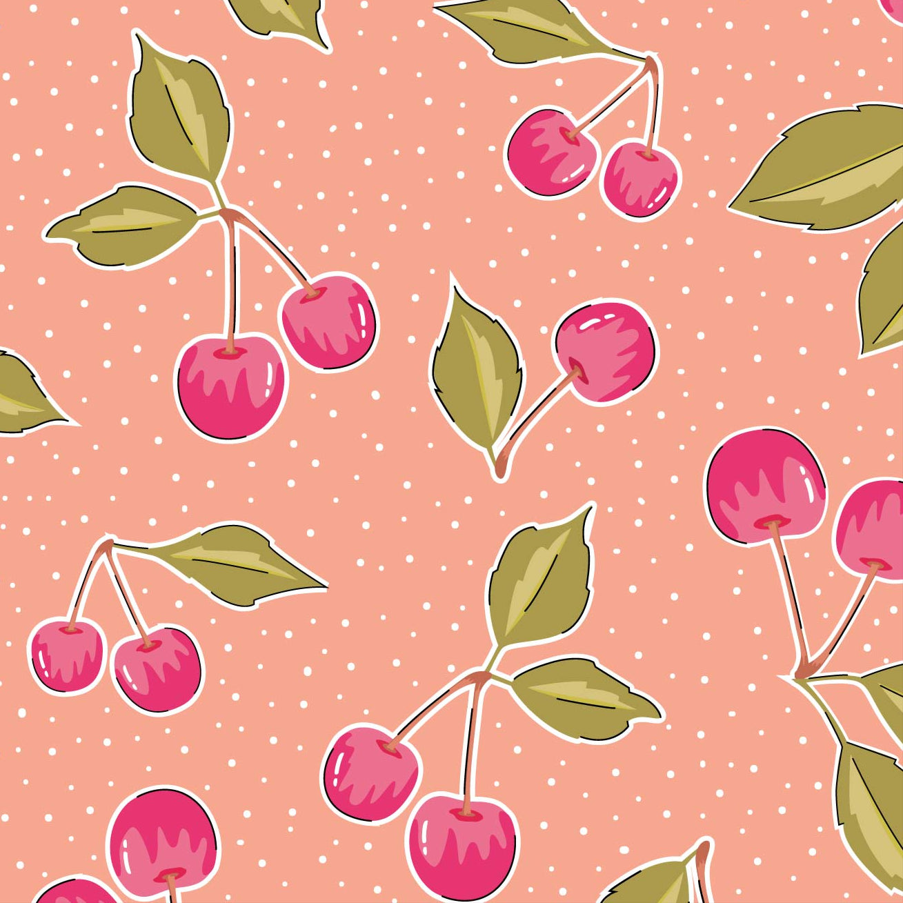 100% Cotton Cherry Pop Peach - Sweet Blooms From The Crafty pie