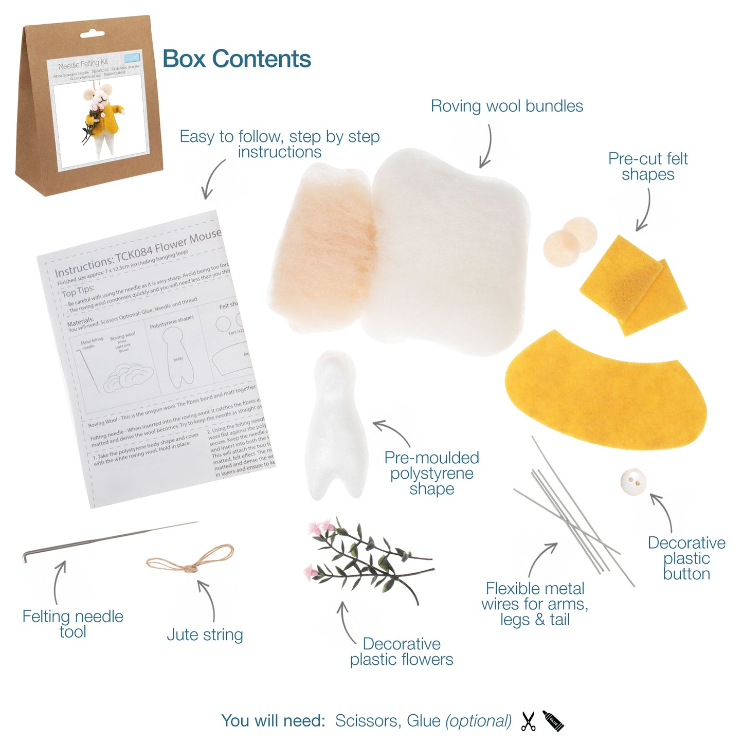 Felting Kit - Flower Mouse