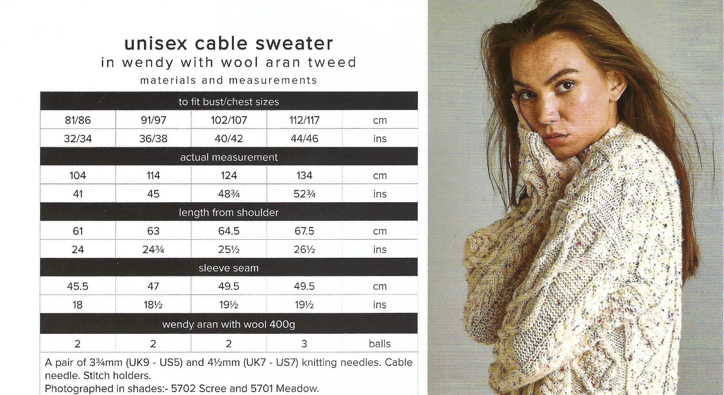 Wendy 6179 Knitting Pattern Aran