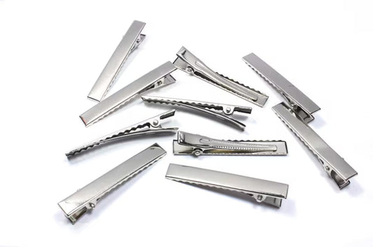 Metal Crocodile style Hair Clip- Silver Coloured