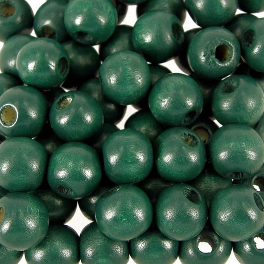 Wooden Beads Bottle Green 16mm