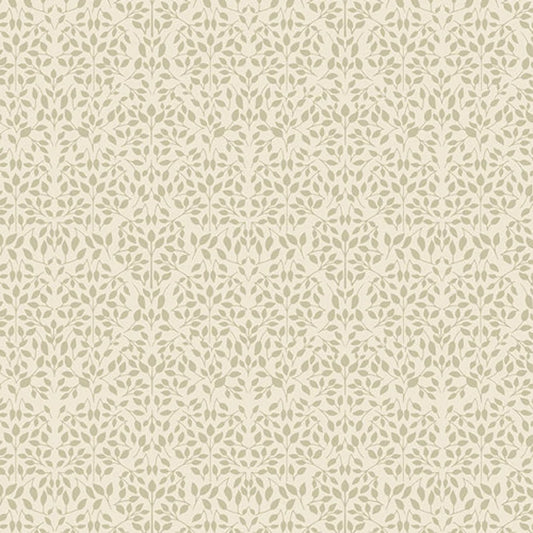 100% Cotton Ornate Foliage Snow from Spring Equinox by Katie OShea for AGF