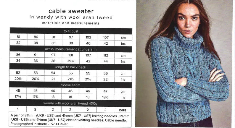 Wendy 6180 Knitting Pattern Aran