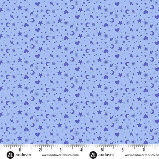 100% Cotton Perfect Day- Charm Toss Blue By Libs Elliot - Andover/Makower