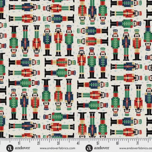 100% Cotton The Nutcracker Soldiers- Cream - Makower