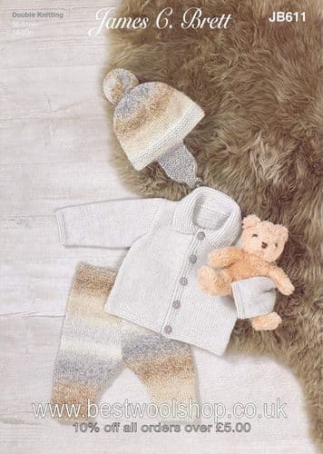 James C Brett Knitting Pattern JB611 Double Knitting