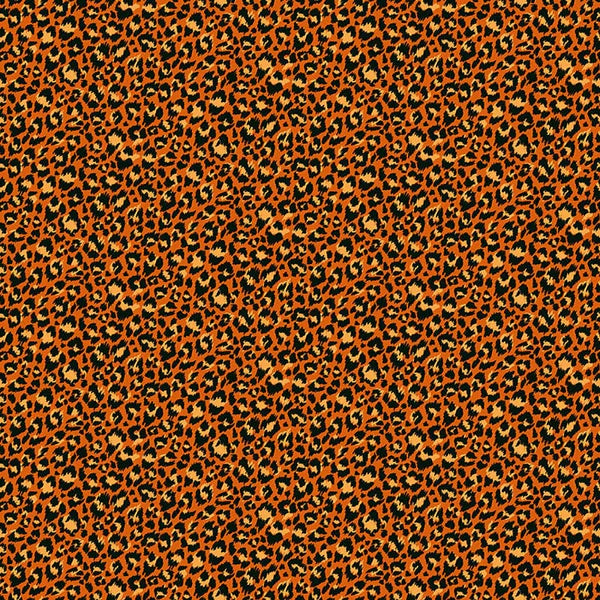 100% Cotton Leopard Orange By Makower