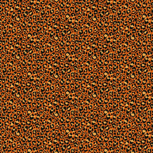 100% Cotton Leopard Orange By Makower