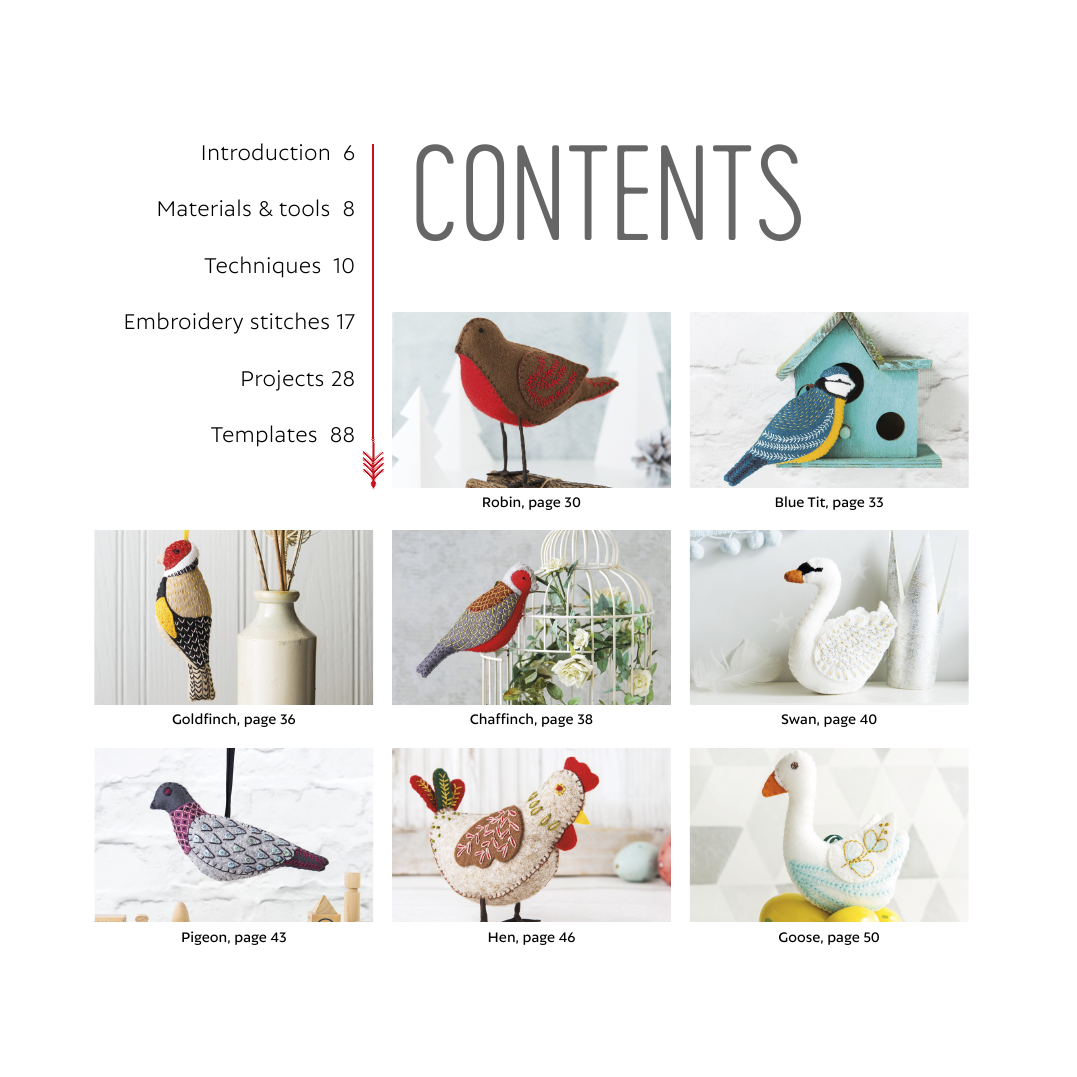 Folk Embroidered Felt Birds