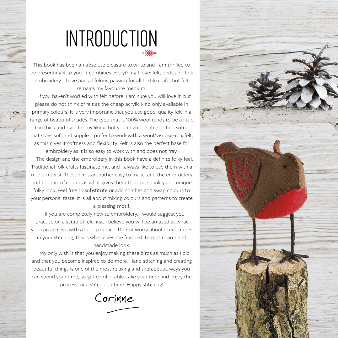 Folk Embroidered Felt Birds