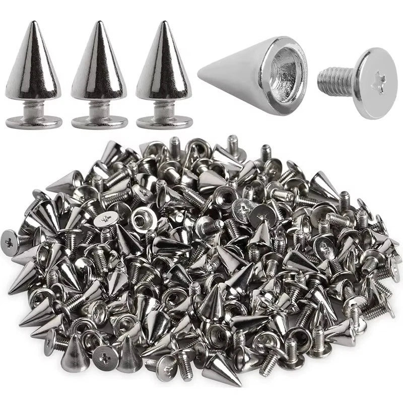 Metal Stud/Spikes- Screw On- Silver Coloured