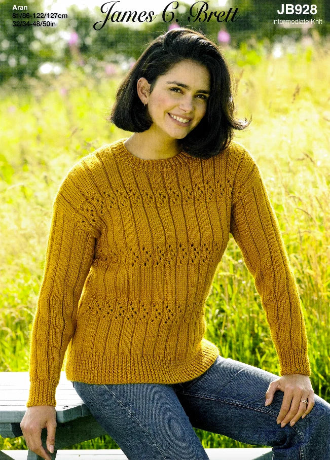 James C Brett Knitting Pattern JB928 Aran