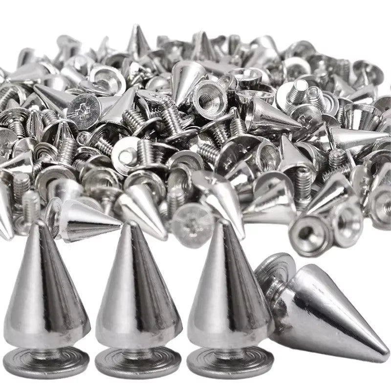 Metal Stud/Spikes- Screw On- Silver Coloured