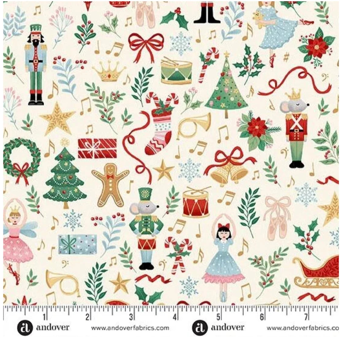 100% Cotton The Nutcracker Fairytale - Cream - Makower