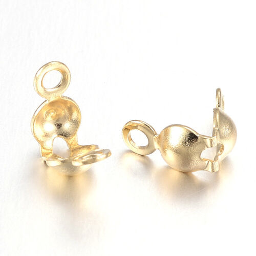 Bead Tips, Calotte Ends, Clamshell Knot Cover - Colour Gold