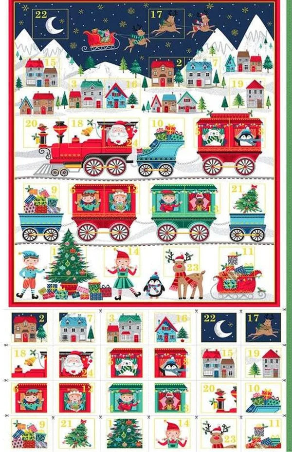 100% Cotton anta Express by Makower UK Advent Calendar