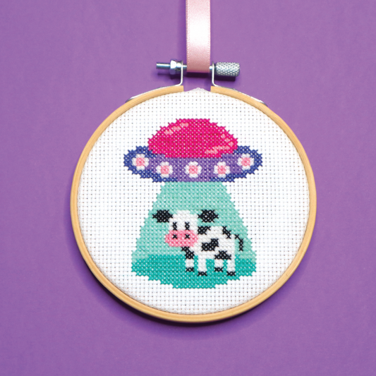 Space Cow Cross Stitch Kit